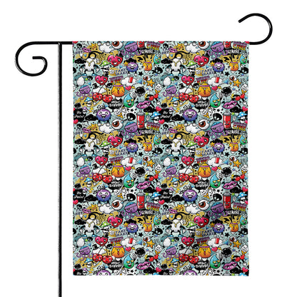 Graffiti Cartoon Characters Print House Flag