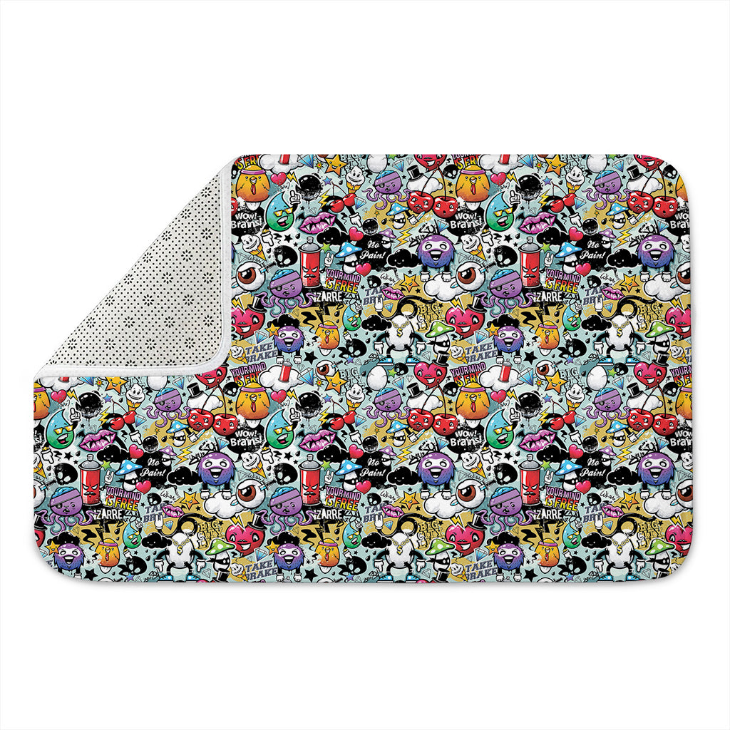 Graffiti Cartoon Characters Print Indoor Door Mat