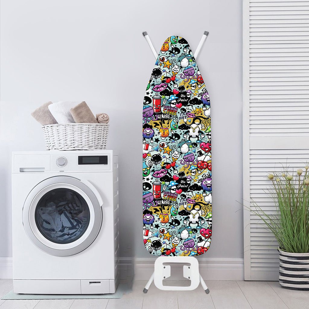 Graffiti Cartoon Characters Print Ironing Board Cover
