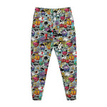 Graffiti Cartoon Characters Print Jogger Pants