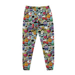 Graffiti Cartoon Characters Print Jogger Pants