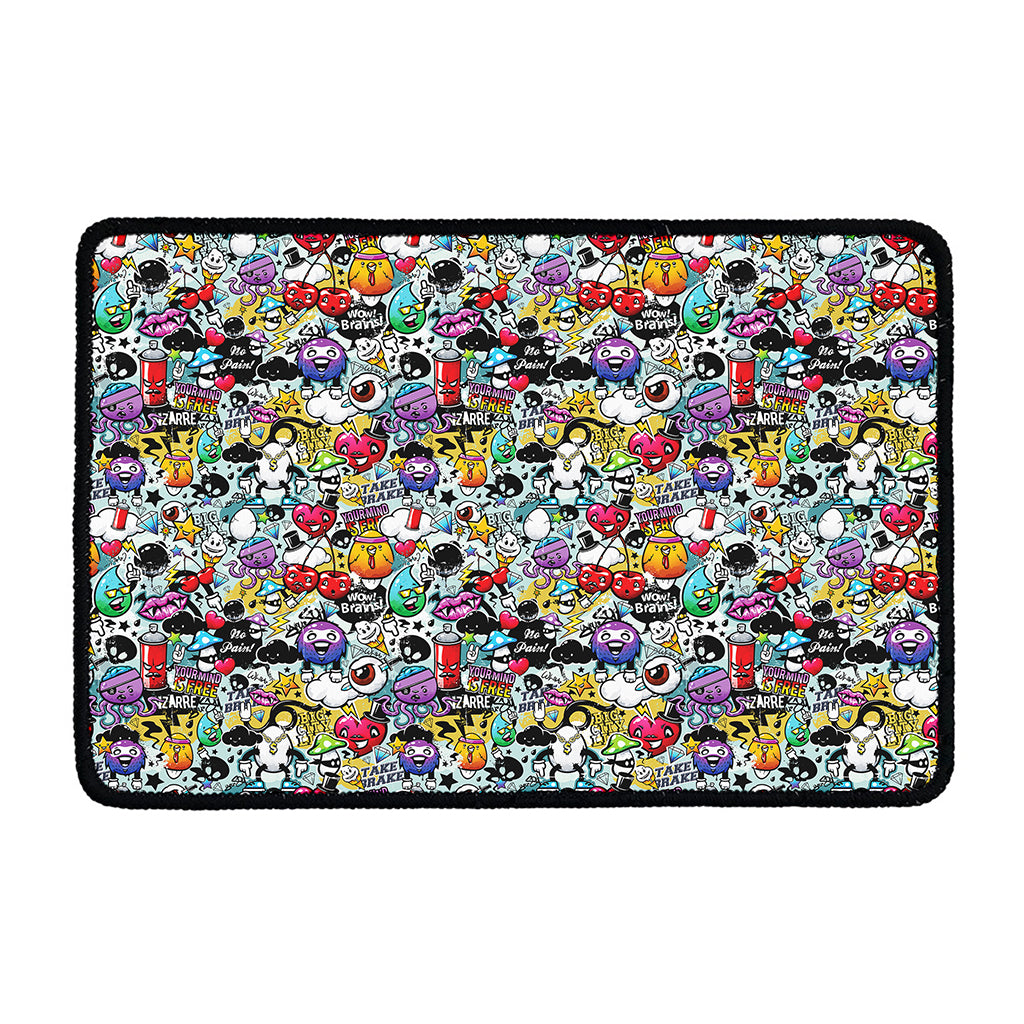 Graffiti Cartoon Characters Print Kitchen Mat