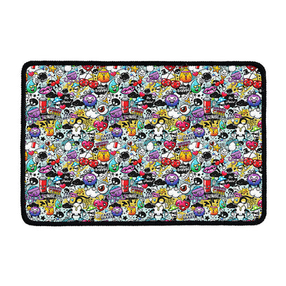 Graffiti Cartoon Characters Print Kitchen Mat