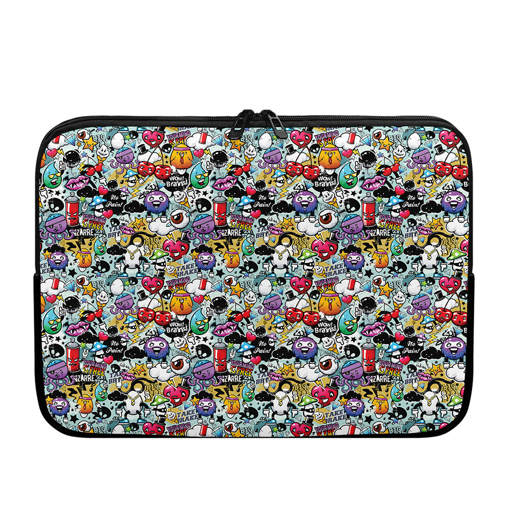 Graffiti Cartoon Characters Print Laptop Sleeve
