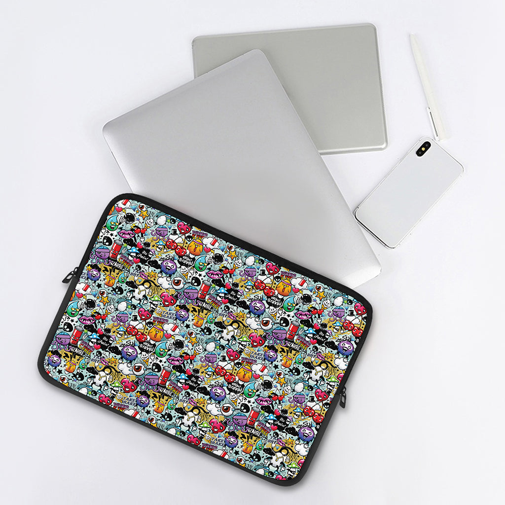 Graffiti Cartoon Characters Print Laptop Sleeve