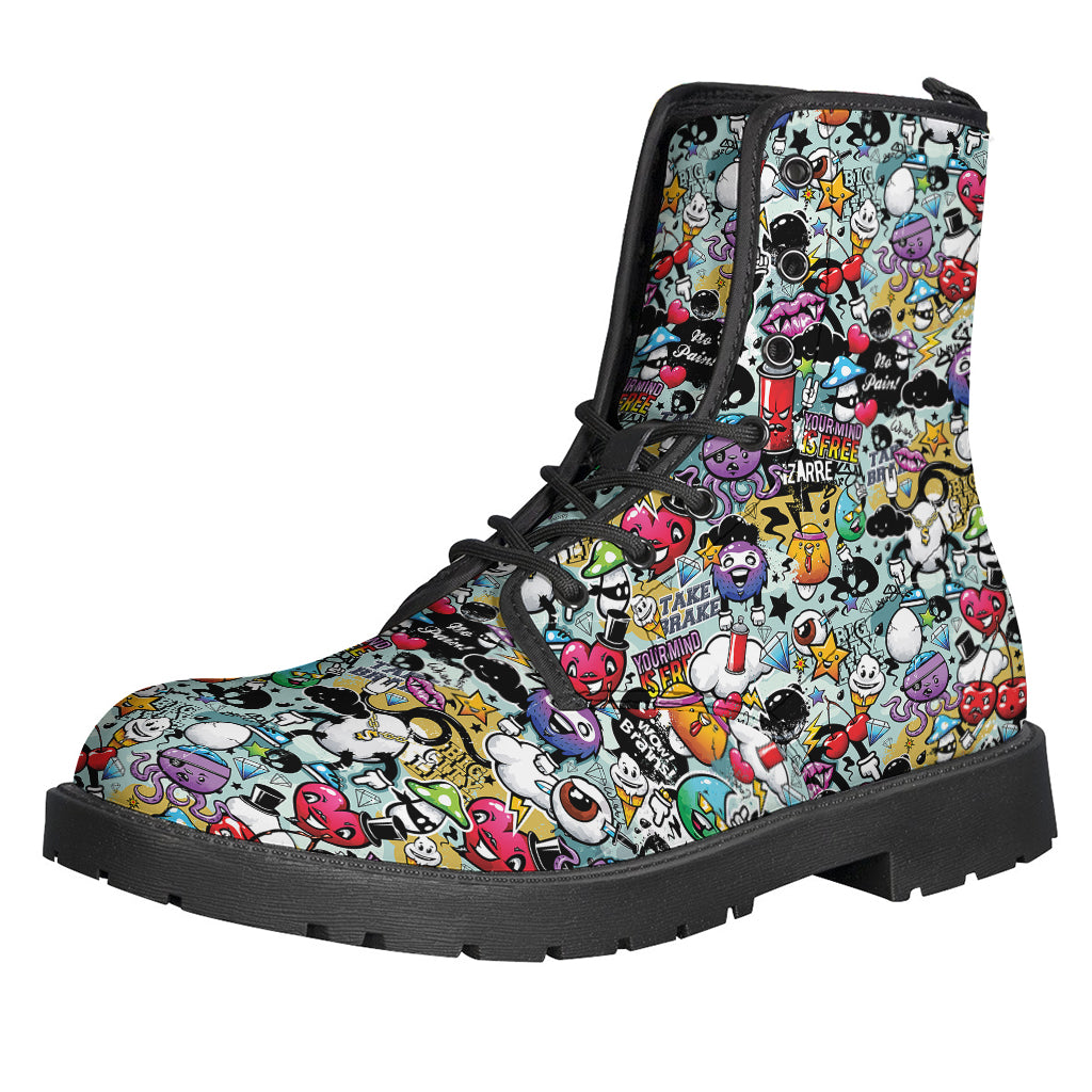 Graffiti Cartoon Characters Print Backpack