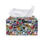 Graffiti Cartoon Characters Print Leather Tissue Box Cover
