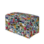 Graffiti Cartoon Characters Print Leather Tissue Box Cover