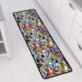Graffiti Cartoon Characters Print Long Kitchen Mat