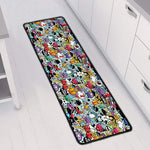 Graffiti Cartoon Characters Print Long Kitchen Mat