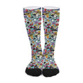 Graffiti Cartoon Characters Print Long Socks