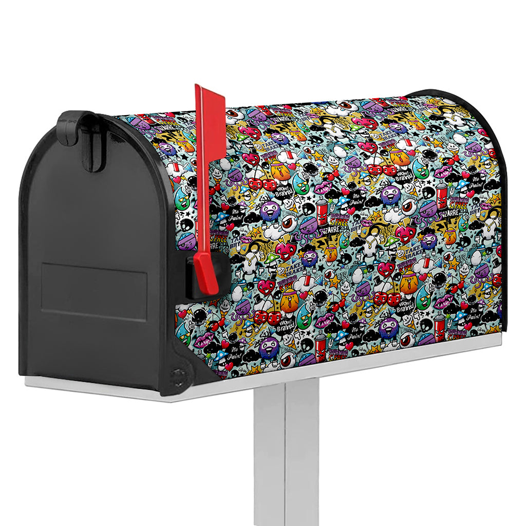 Graffiti Cartoon Characters Print Mailbox Cover