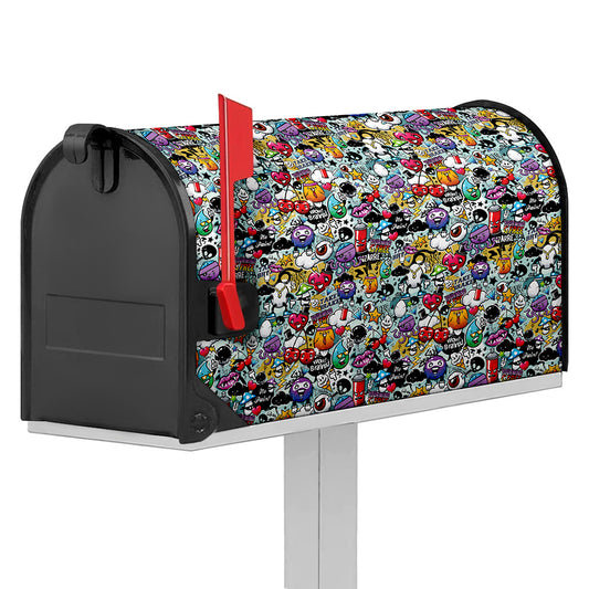 Graffiti Cartoon Characters Print Mailbox Cover