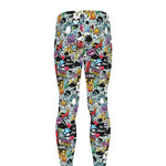 Graffiti Cartoon Characters Print Men's leggings