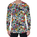 Graffiti Cartoon Characters Print Men's Long Sleeve T-Shirt