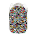 Graffiti Cartoon Characters Print Mesh Laundry Hamper