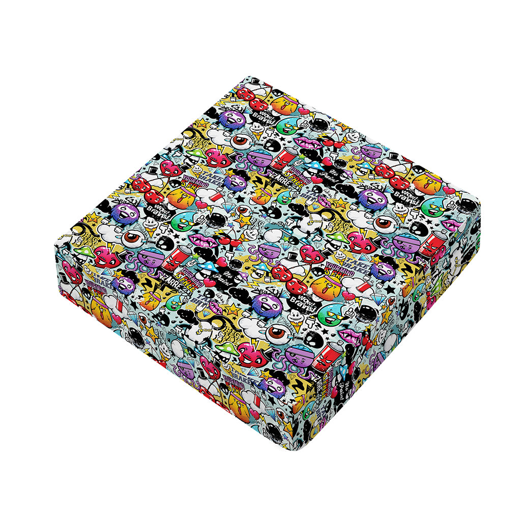 Graffiti Cartoon Characters Print Outdoor Seat Cushion Cover