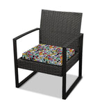 Graffiti Cartoon Characters Print Outdoor Seat Cushion Cover