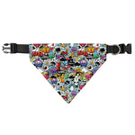 Graffiti Cartoon Characters Print Over The Collar Dog Bandana