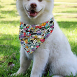 Graffiti Cartoon Characters Print Over The Collar Dog Bandana