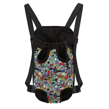 Graffiti Cartoon Characters Print Pet Carrier Backpack