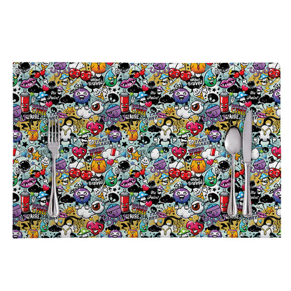 Graffiti Cartoon Characters Print Placemat