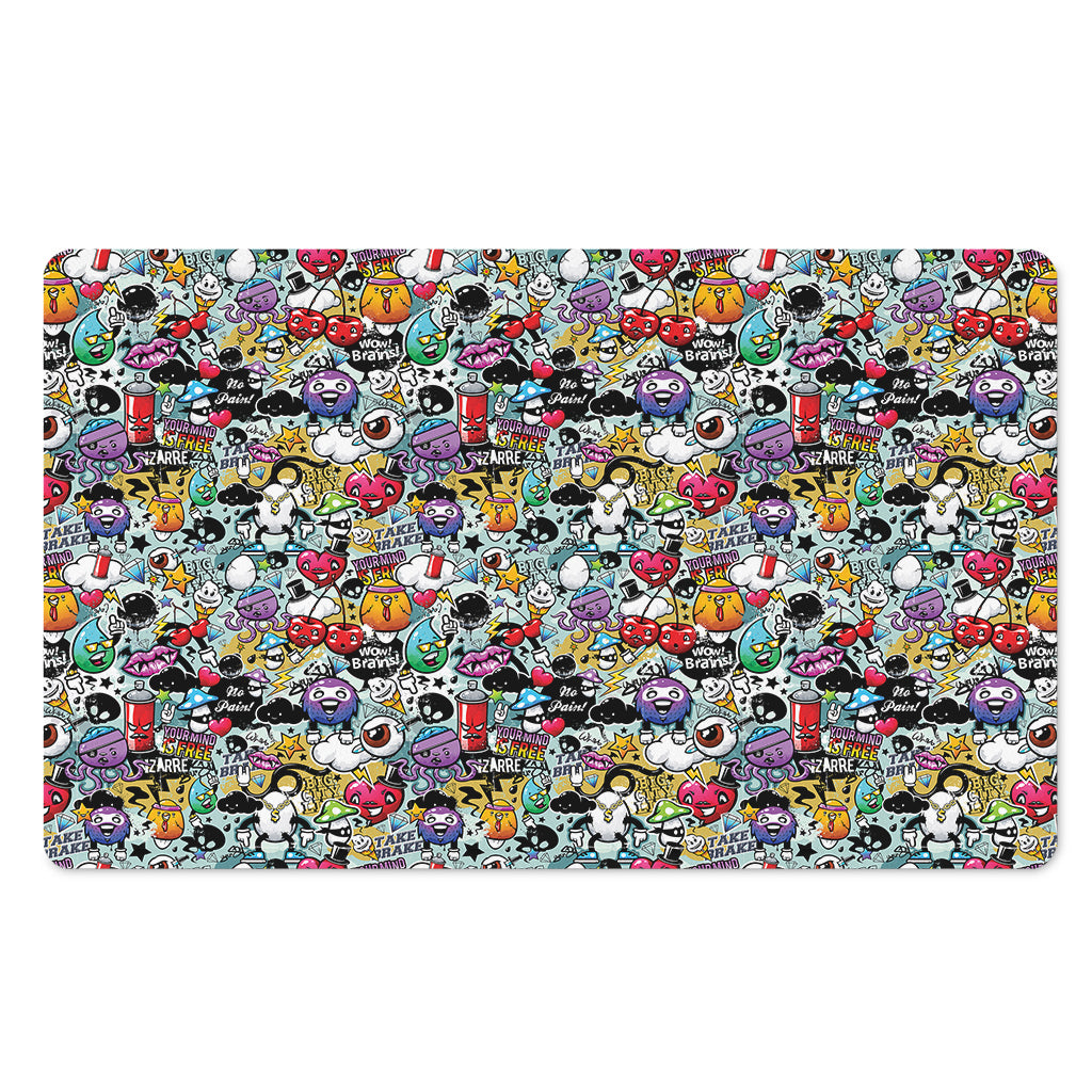 Graffiti Cartoon Characters Print Polyester Doormat