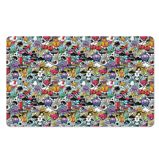 Graffiti Cartoon Characters Print Polyester Doormat