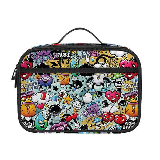 Graffiti Cartoon Characters Print Portable Lunch Bag
