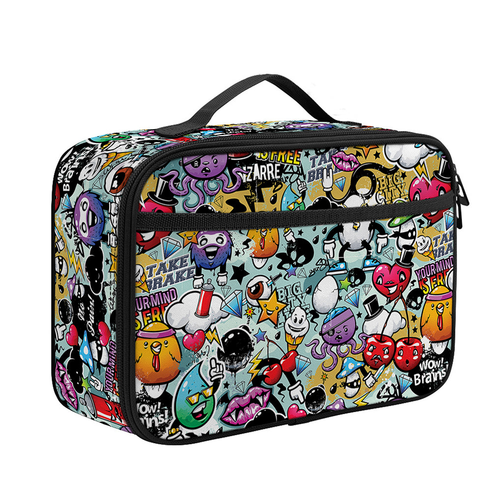 Graffiti Cartoon Characters Print Portable Lunch Bag