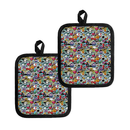 Graffiti Cartoon Characters Print Pot Holders