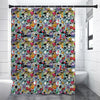 Graffiti Cartoon Characters Print Premium Shower Curtain