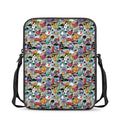Graffiti Cartoon Characters Print Rectangular Crossbody Bag