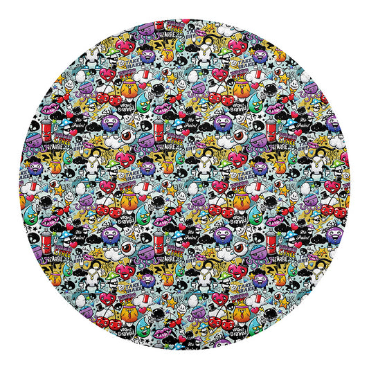 Graffiti Cartoon Characters Print Round Blanket
