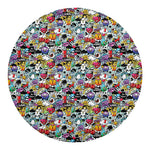 Graffiti Cartoon Characters Print Round Blanket