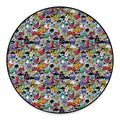 Graffiti Cartoon Characters Print Round Floor Mat