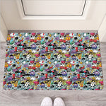 Graffiti Cartoon Characters Print Rubber Doormat
