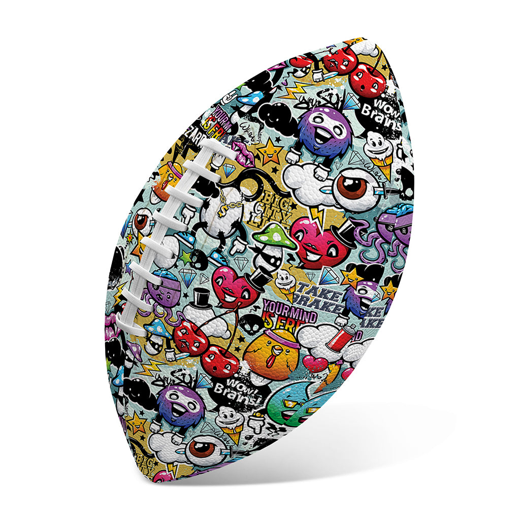 Graffiti Cartoon Characters Print Rugby Ball