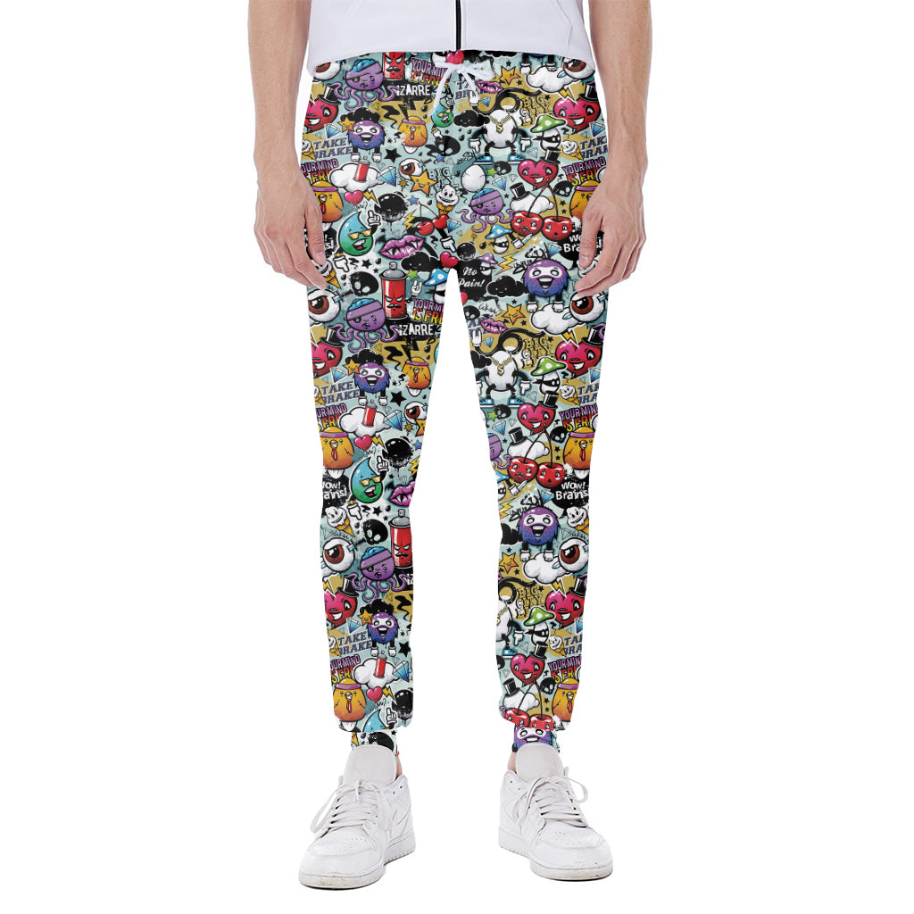 Graffiti Cartoon Characters Print Scuba Joggers
