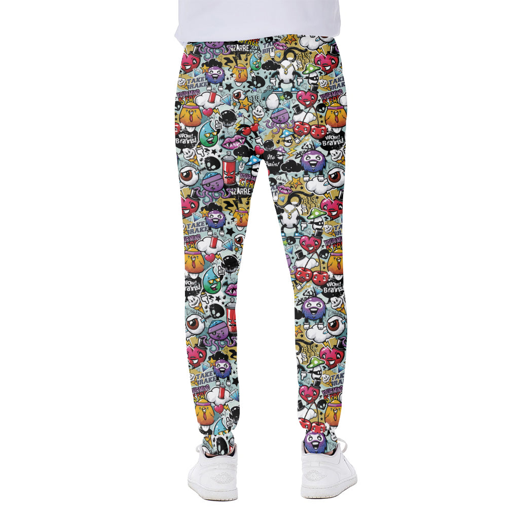 Graffiti Cartoon Characters Print Scuba Joggers