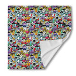 Graffiti Cartoon Characters Print Silk Bandana