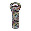 Graffiti Cartoon Characters Print Single Neoprene Wine Tote