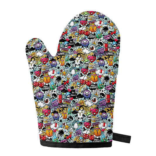 Graffiti Cartoon Characters Print Single Oven Mitt