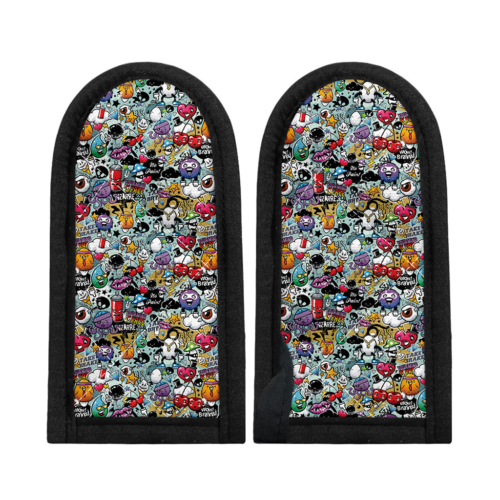 Graffiti Cartoon Characters Print Skillet Handle Cover