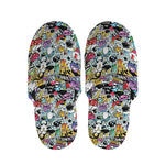 Graffiti Cartoon Characters Print Slippers