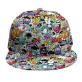 Graffiti Cartoon Characters Print Snapback Cap