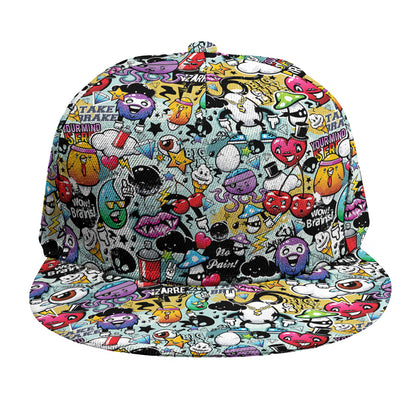 Graffiti Cartoon Characters Print Snapback Cap