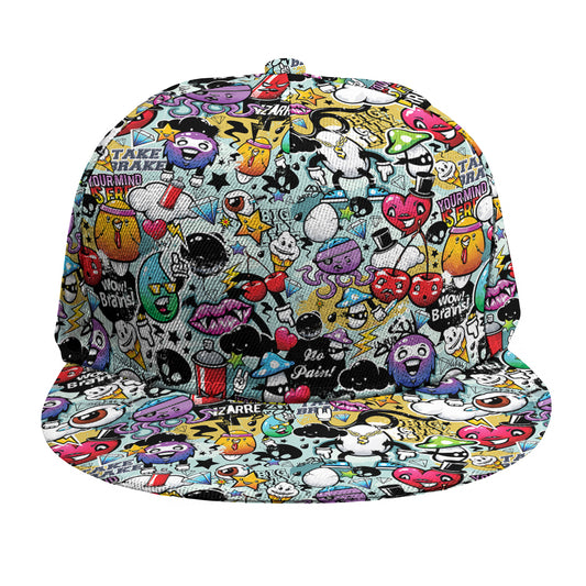 Graffiti Cartoon Characters Print Snapback Cap