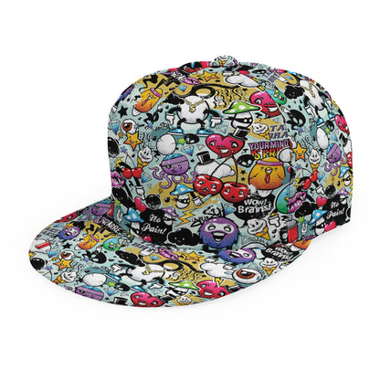 Graffiti Cartoon Characters Print Snapback Cap