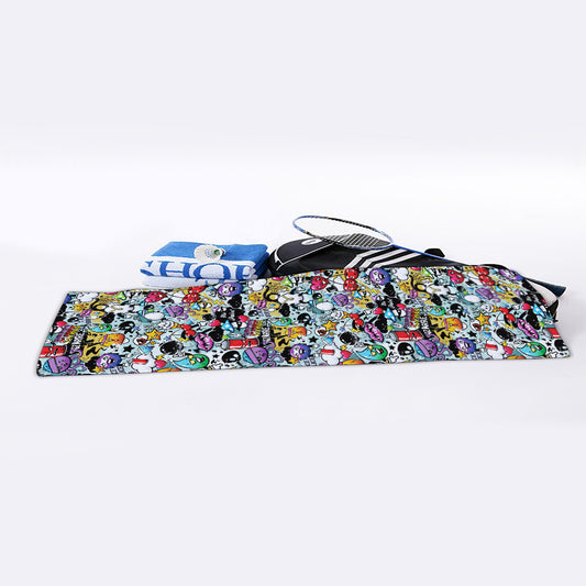 Graffiti Cartoon Characters Print Sports Towel
